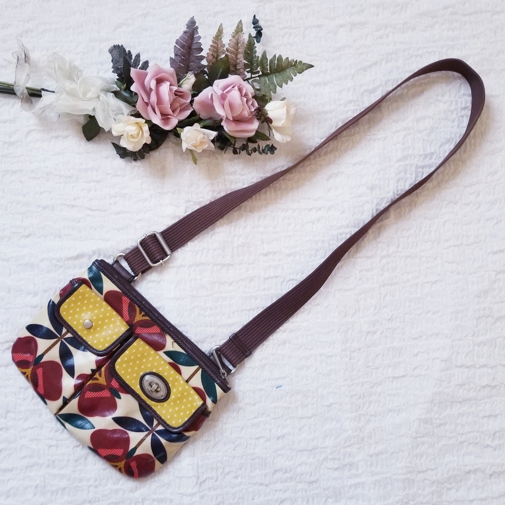 Fossil Key Per Floral Coated Canvas Crossbody - image 1